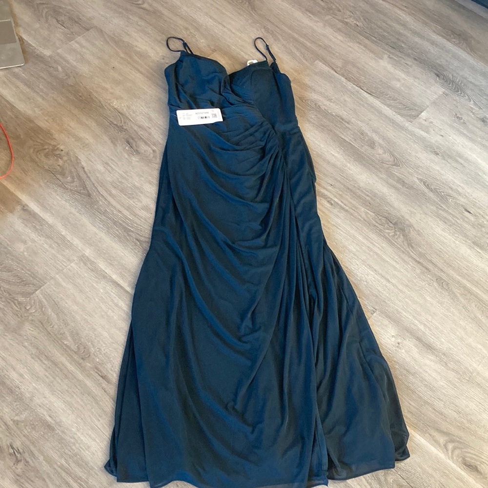 Azazie dress navy blue tequila style